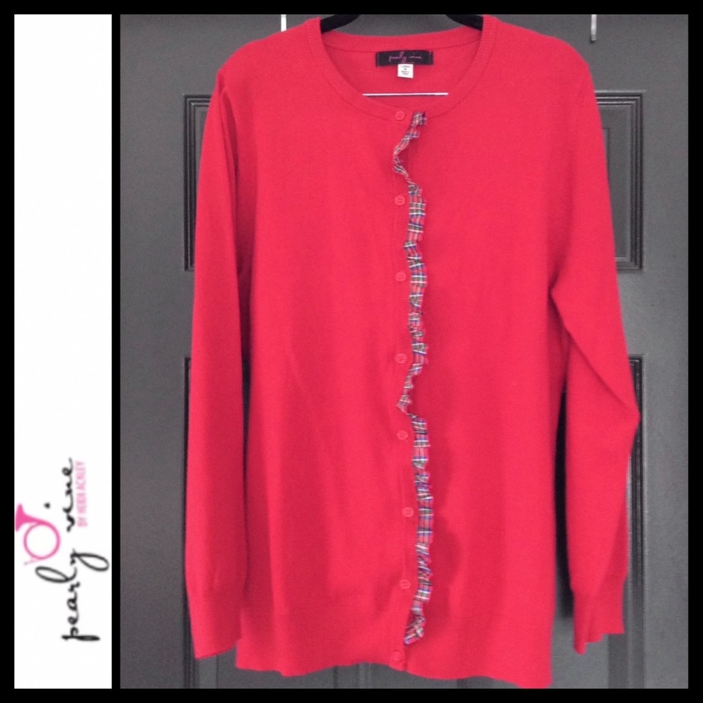 Pearly Vine Ruffled Ribbon Cardigan Sweater